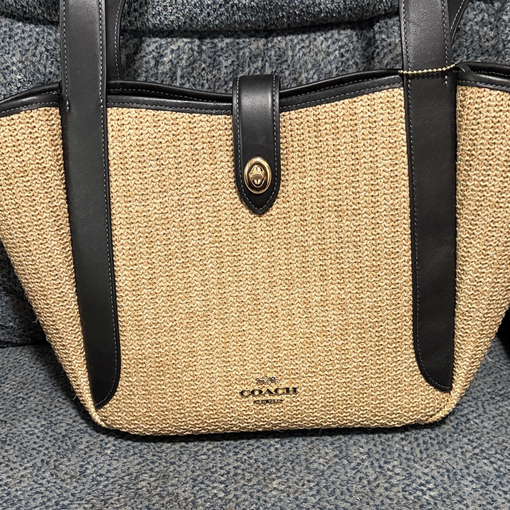 Coach Black and Tan Tote Bag